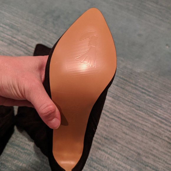 Black Suede Stiletto Over the Knee Boots - Size 8 - Picture 4 of 4